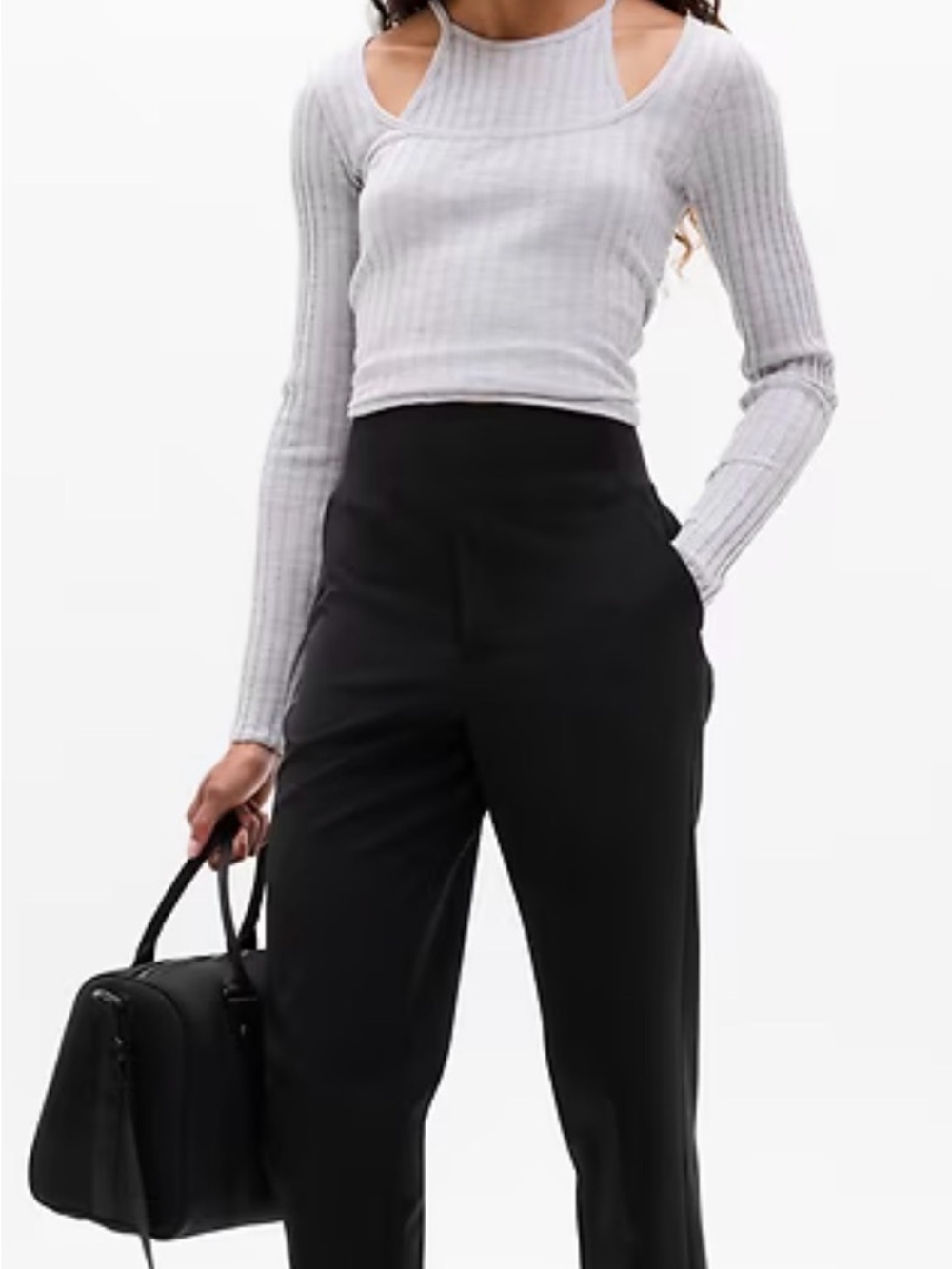 Athleta Black Stellar Straight Crop Trousers